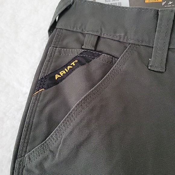 NWT Ariat Men's Rebar M4 Relaxed Straight Leg DuraStretch Deep Forest Jeans - Picture 5 of 11